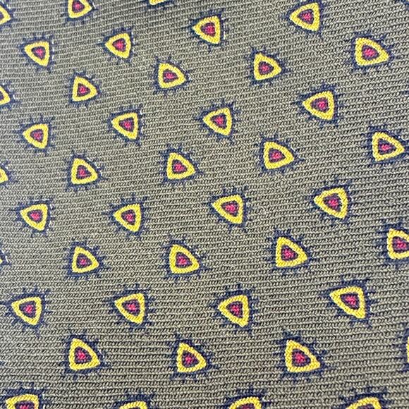 Vintage Rivetz Printed Necktie Olive Green Business Casual Office Formal Rare - Picture 3 of 9